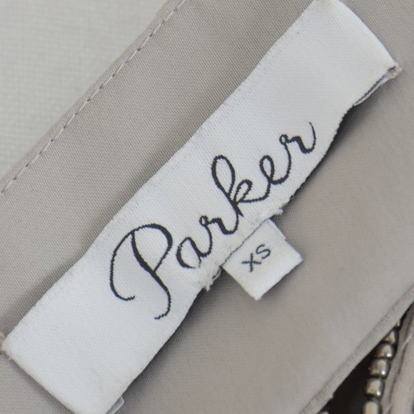 Parker Anthropologie Gray Silver Beaded Art Deco Flapper Size XS Mini Slip Dress - Picture 2 of 10